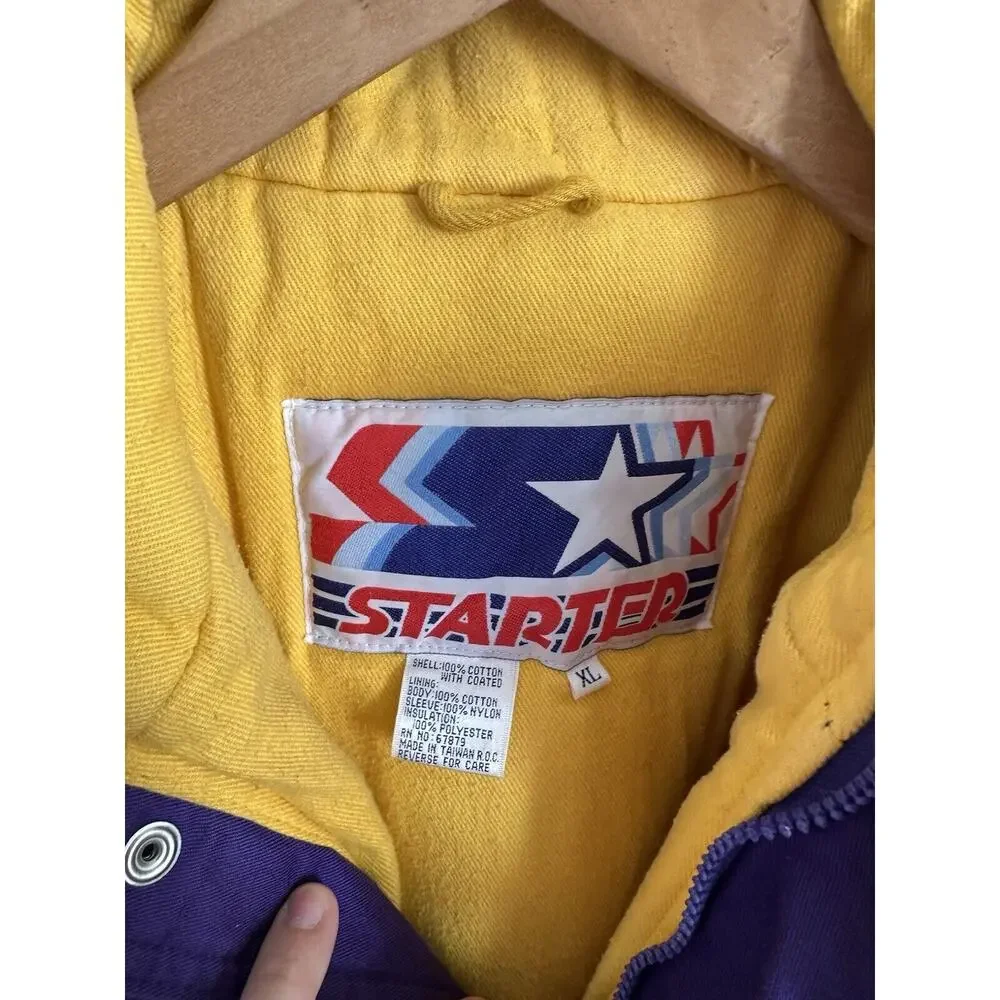 Vintage 80s Los Angeles Lakers Starter Canvas Jacket XL